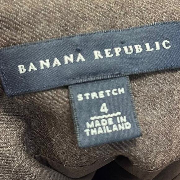 Banana Republic Wool Skirt Size 4 Tweed Twill A-Line Stretch Side Zipper Office - Picture 4 of 8